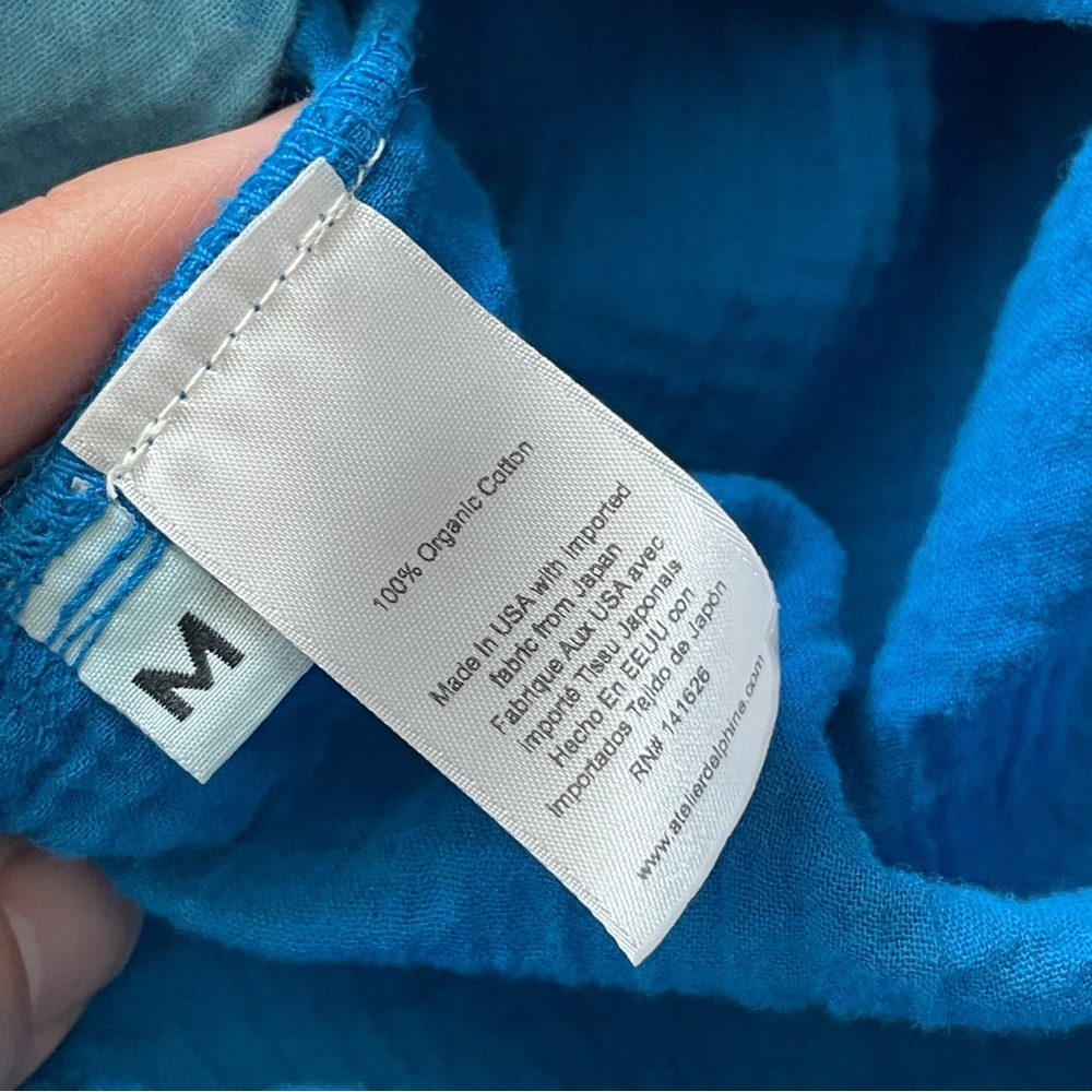Atelier Delphine Dress organic cotton gauze ombre strapless womens Blue (medium) - Picture 6 of 8